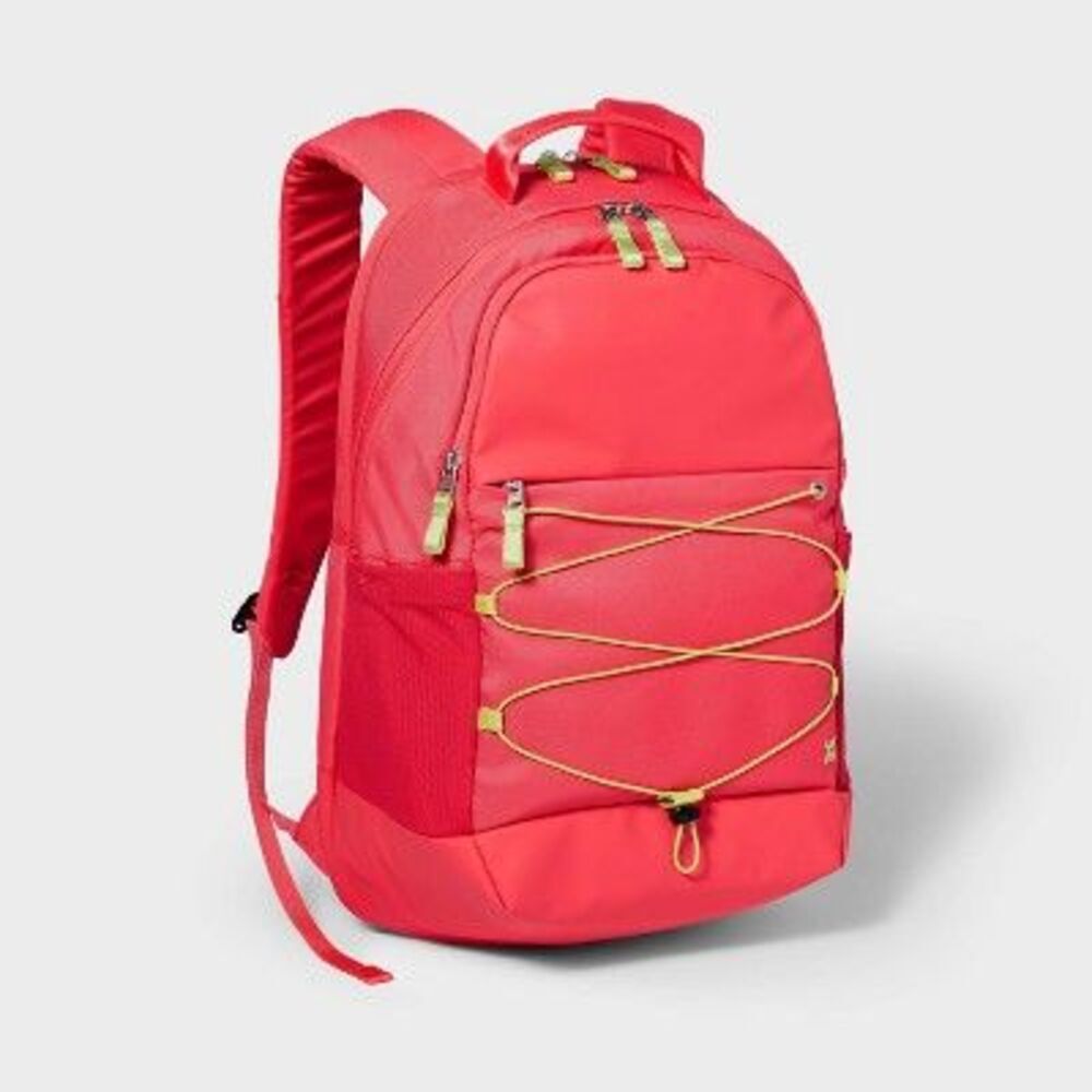 All In Motion -  Backpack Water Repellent School 17"- Red/Lime